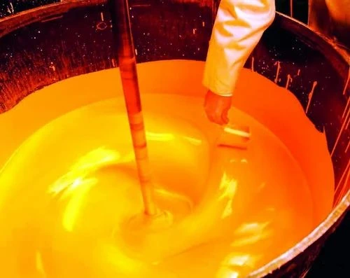 Coloured ink being mixed